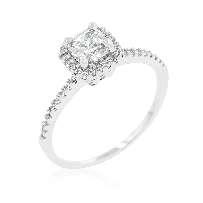 Princess Cut Halo Engagement Ring-0