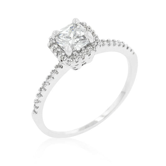 Princess Cut Halo Engagement Ring-0
