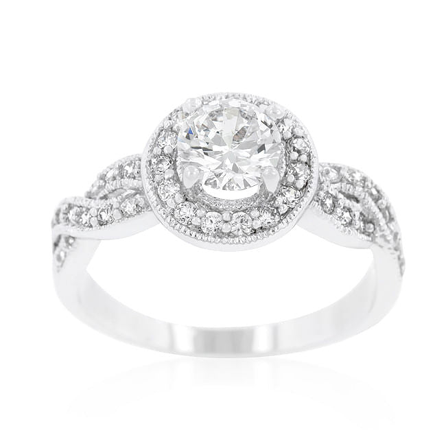 Round Cut Halo Engagement Ring-1