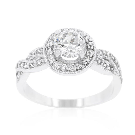 Round Cut Halo Engagement Ring-1