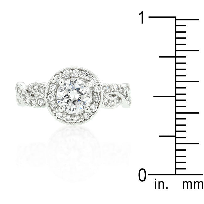 Round Cut Halo Engagement Ring-2