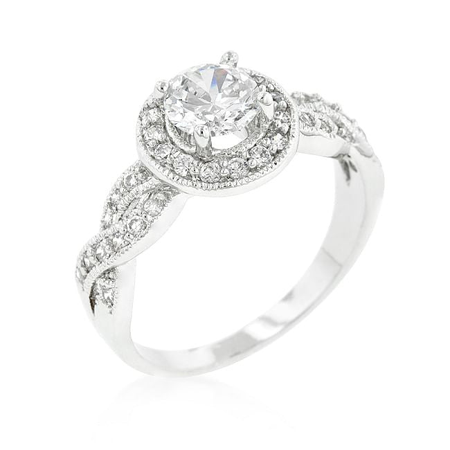 Round Cut Halo Engagement Ring-0