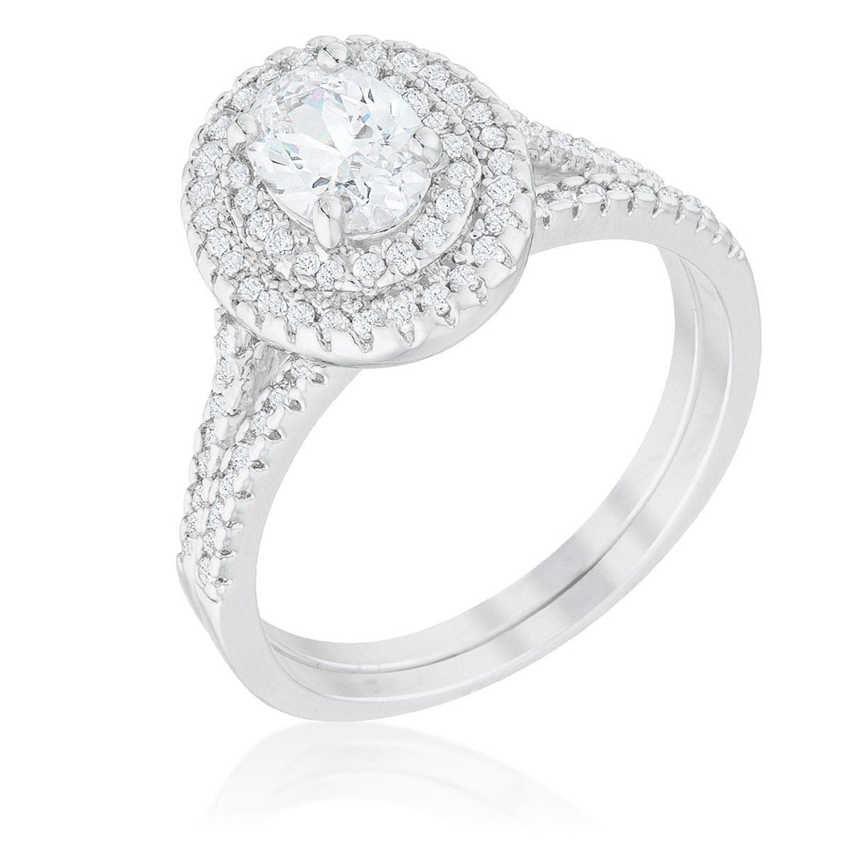 Oval Wedding Ring Set-0