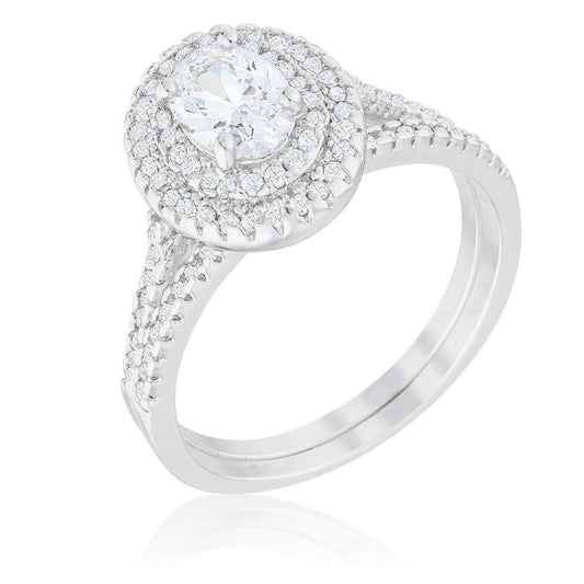 Oval Wedding Ring Set-0
