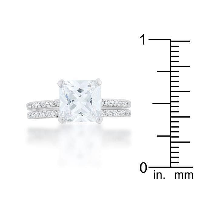 Princess Solitaire Wedding Set Ring-2