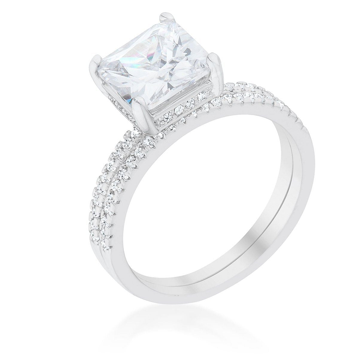 Princess Solitaire Wedding Set Ring-0