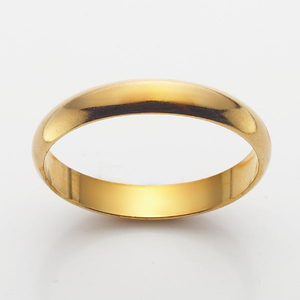 18ct Heavy Yellow Gold Plated Men's 4mm Band Ring - USA MADE-0