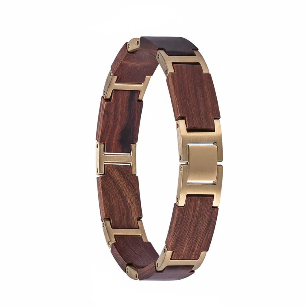 Wooden Men's Link Bracelet Fashion Stainless Steel Charm Man Bracelets-15