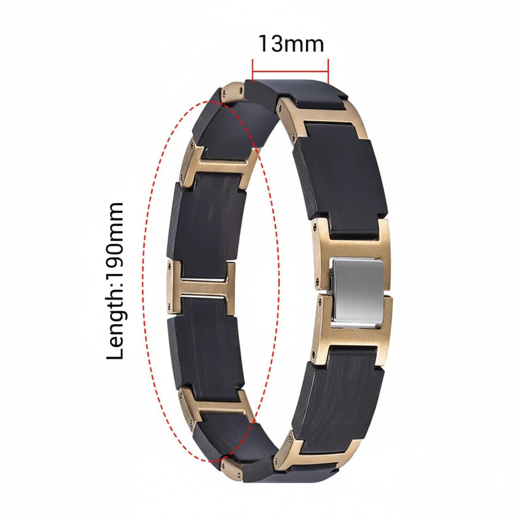 Wooden Men's Link Bracelet Fashion Stainless Steel Charm Man Bracelets-14