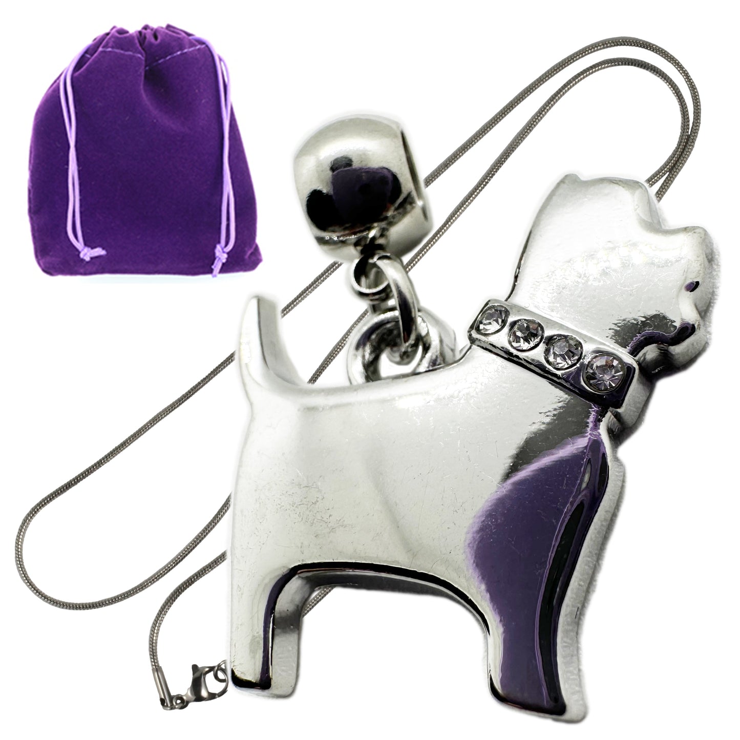 Scottish Terrier Jewelry - Stainless Steel Snake Chain Dog Necklace with Metal Alloy Charm - Elegant Pet Jewelry for Dogs - Durable and Stylish Pet Necklace-0