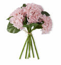 13" Pink Real Touch Hydrangea Bundle (6 Stems)-0