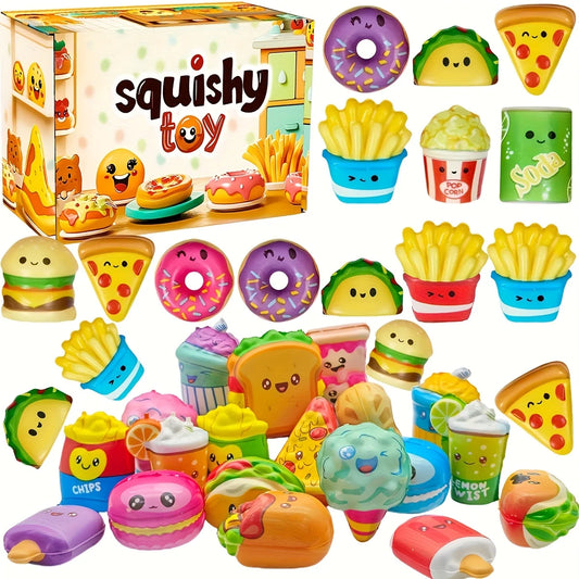 Mini Food Squishy Toy Set – 12 Pieces