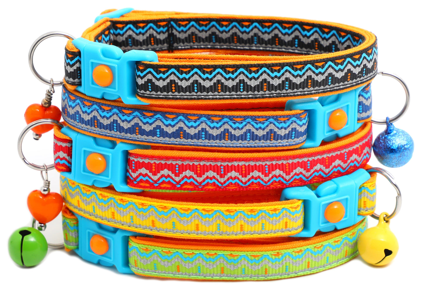Blue and Orange Aztec Breakaway Cat Collar-0