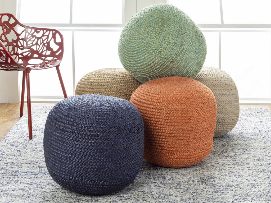 Kaumakani Knitted Jute Round Pouf-4