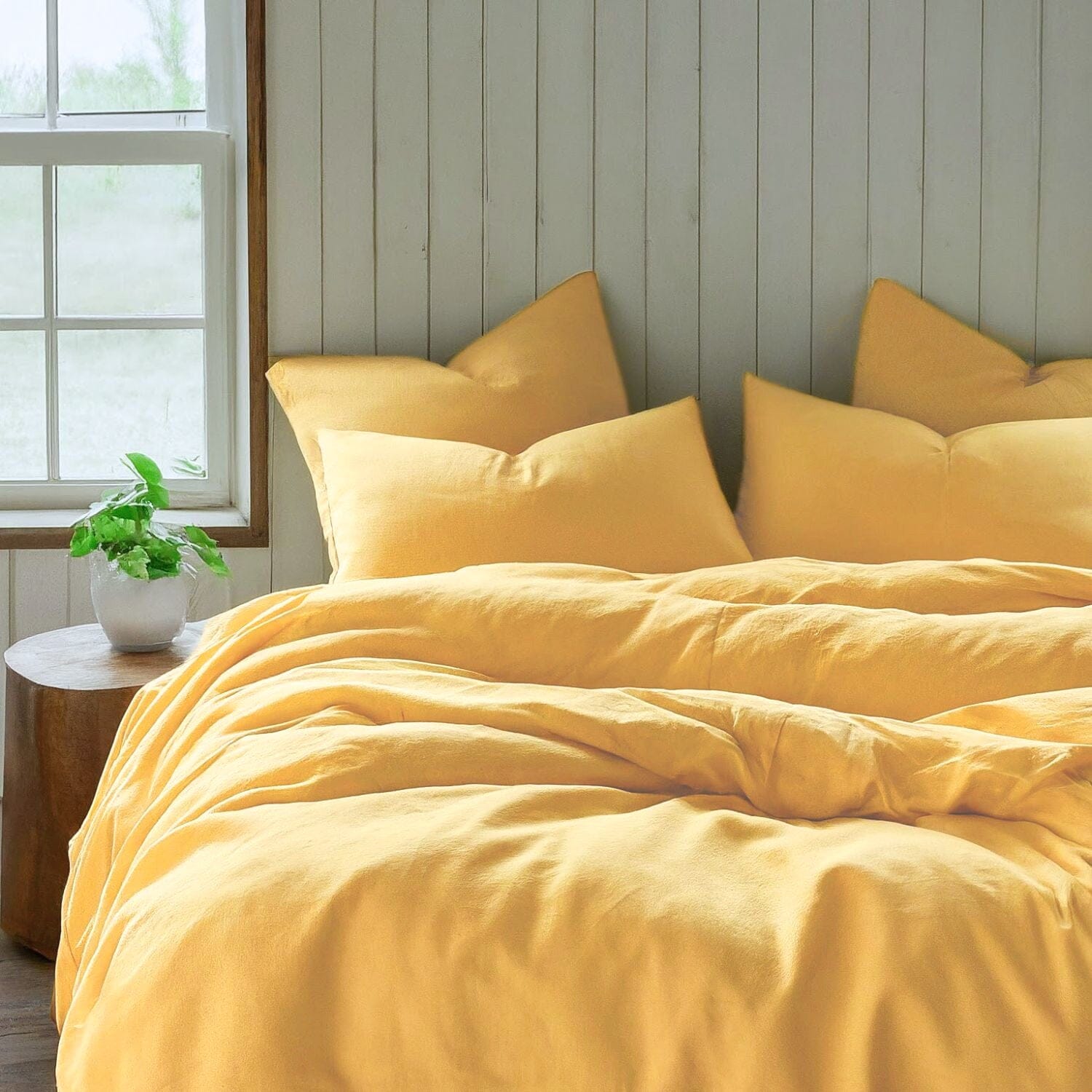Tache Microfiber Sunny Yellow Bed Sheet Set (404-YS-BSS)-4