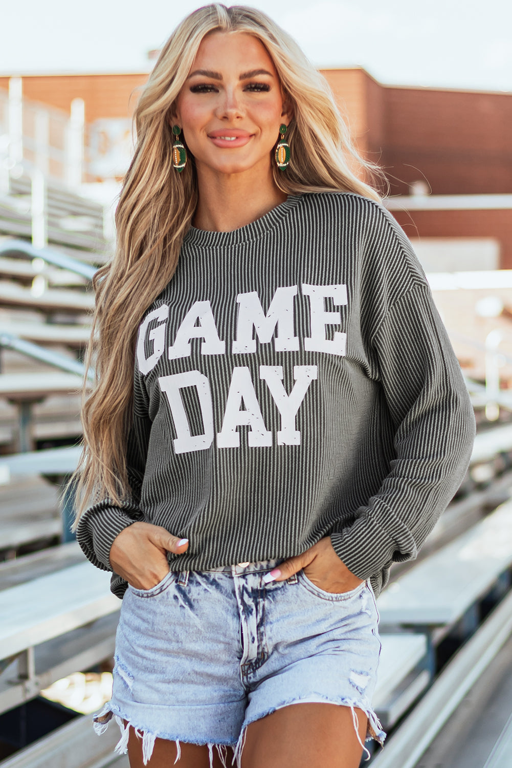 Game Day Corded Graphic Crewneck
