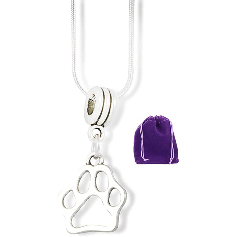 Paw Print Necklace - Dog Necklace Great Gift for Dog Owners-0