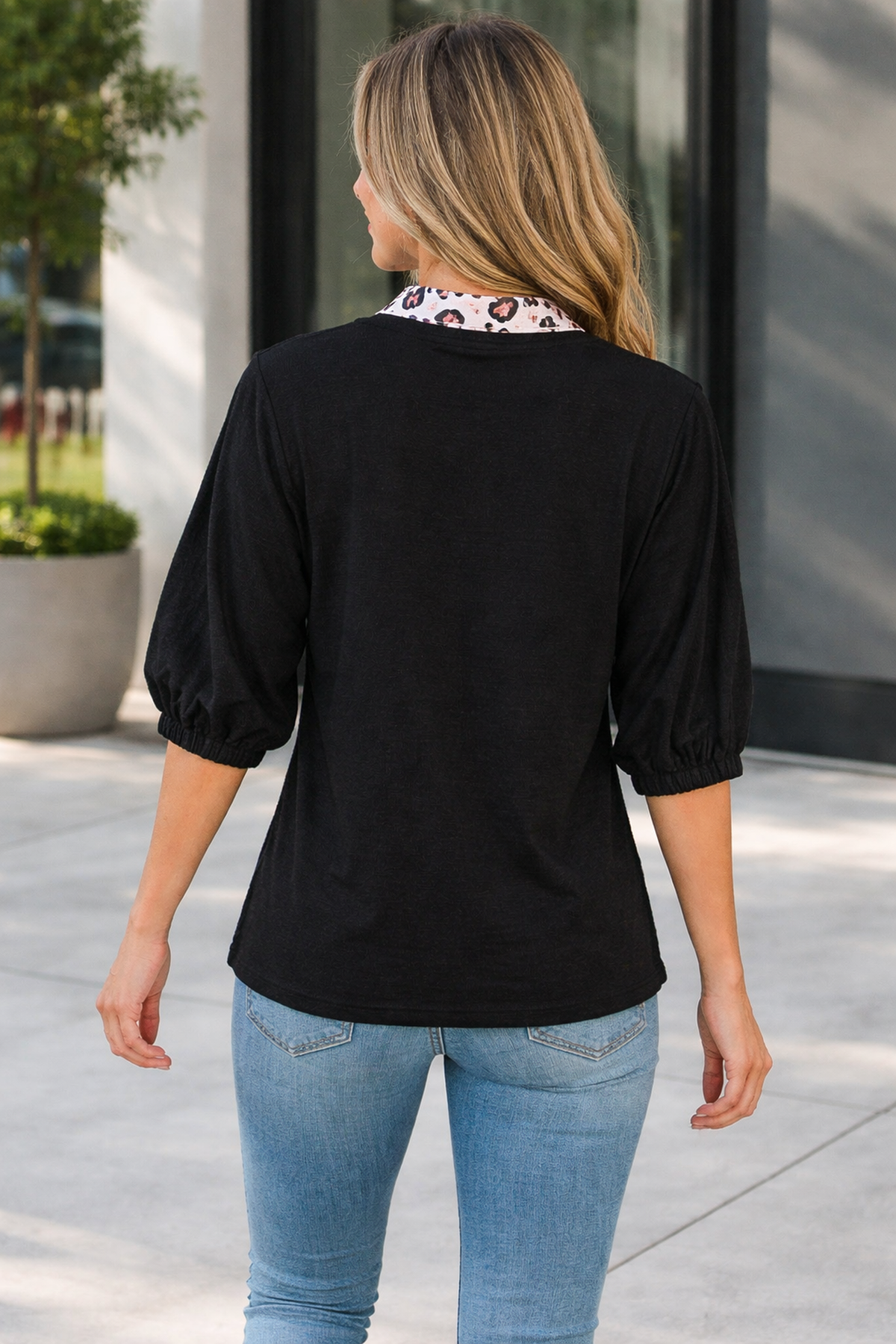 Keziah Sleeve Patchwork Trim Blouse-1