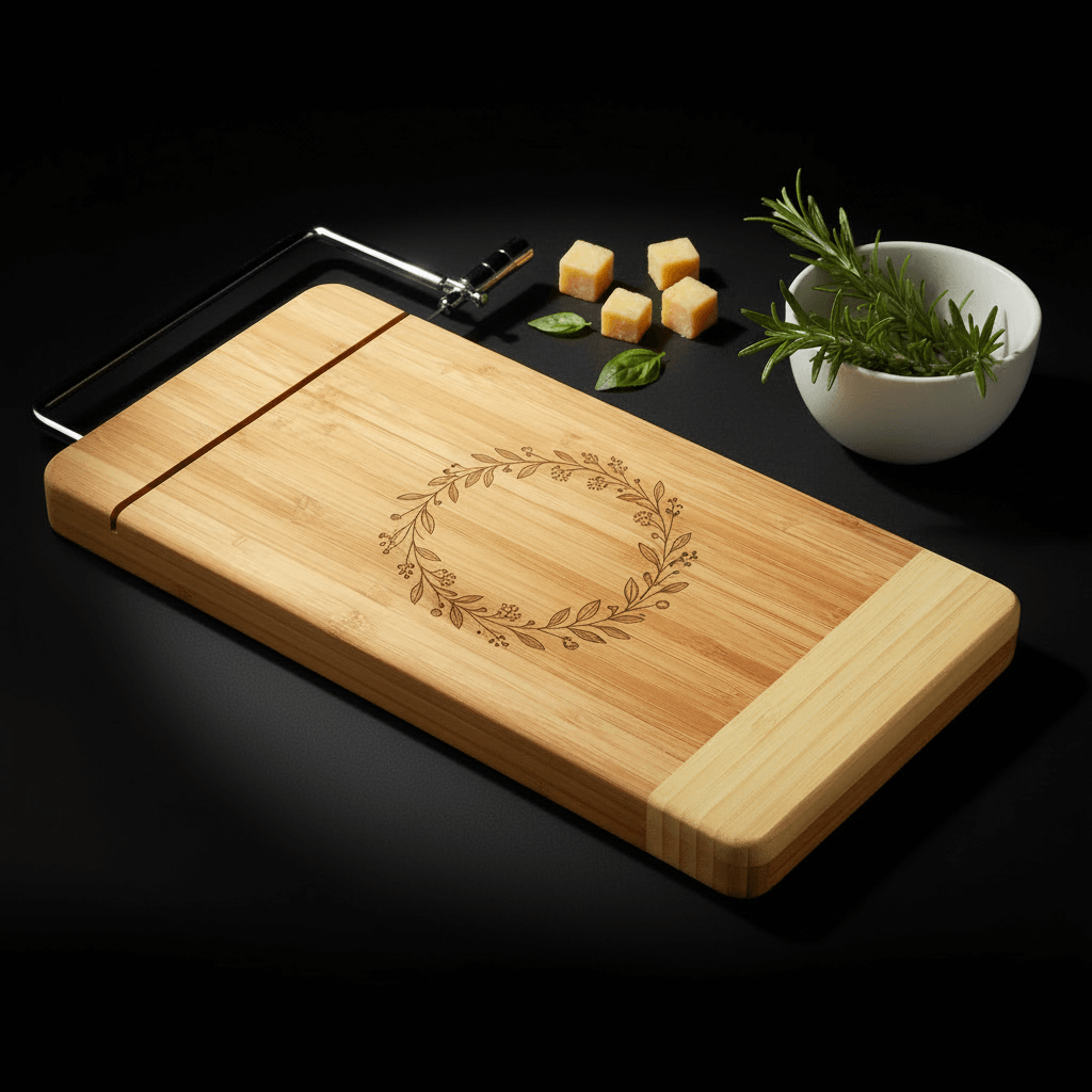 Personalized bamboo cheese cutting board rectangle-3