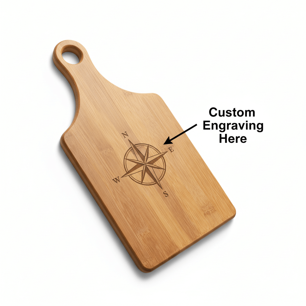 personalized bamboo paddle cutting board with Personalized Engraving-3