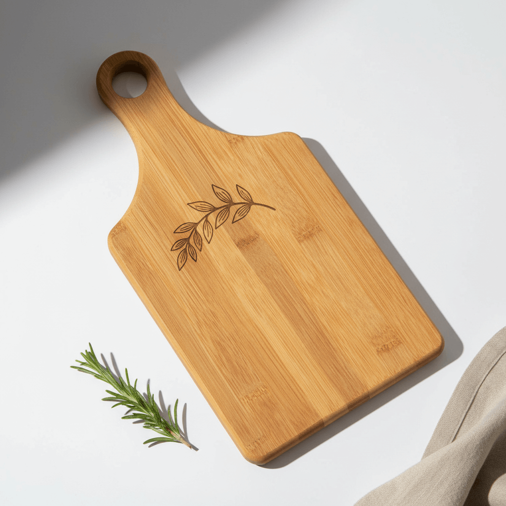personalized bamboo paddle cutting board with Personalized Engraving-2