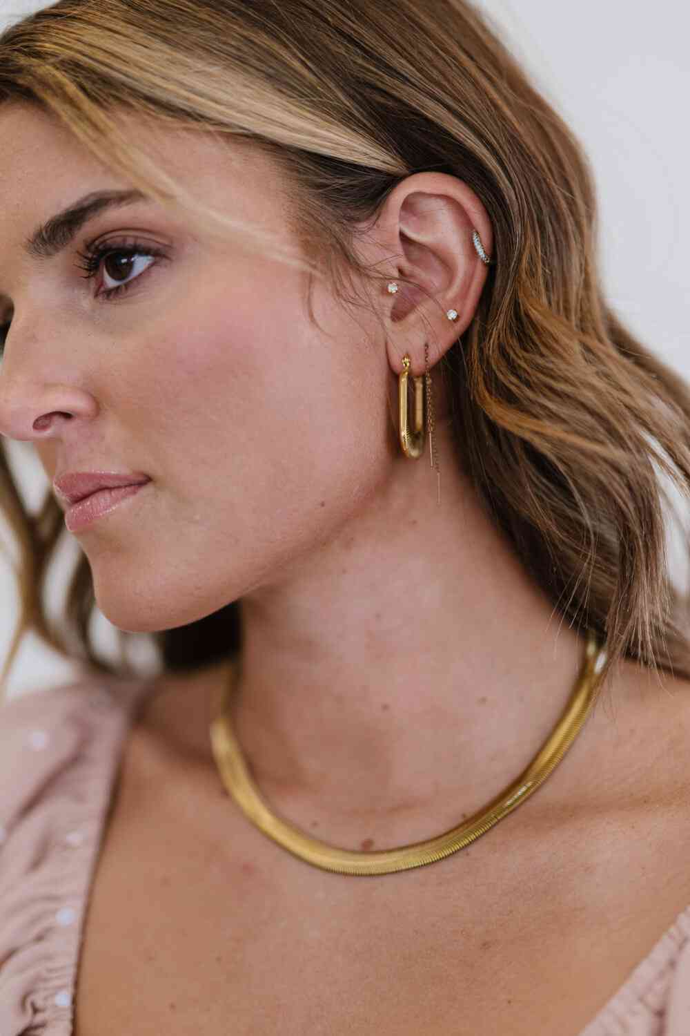 Good Luck Charm Screw-Thread U-Shaped Earrings-4