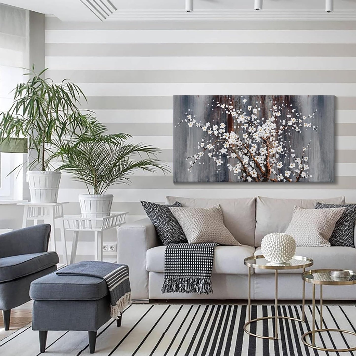 Premium Oversized Canvas Wall Art 20x40 Inches White-3