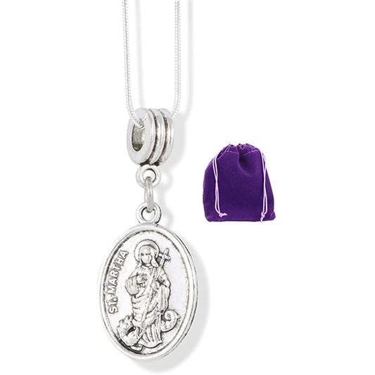Saint Martha Charm Snake Chain Necklace-0