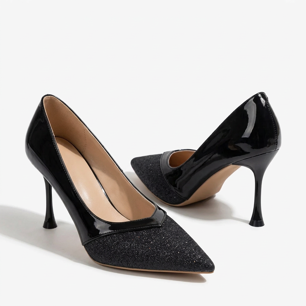 Glitter Pointed-Toe Stiletto Pumps