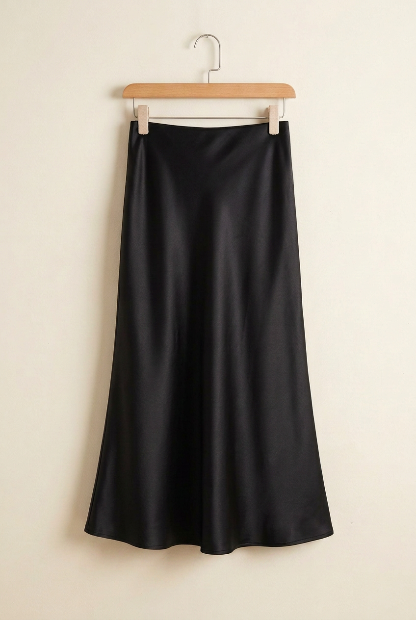After Hours Satin Midi Skirt