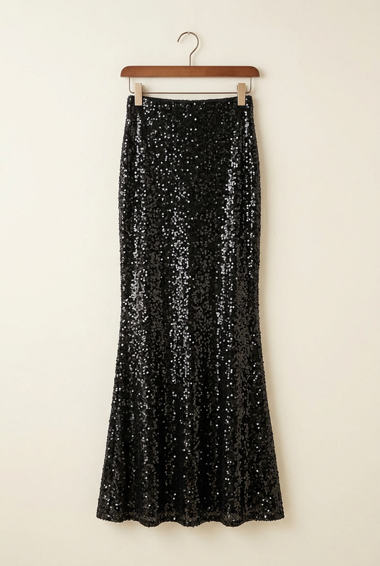 Midnight Sparkle Sequin Maxi Skirt