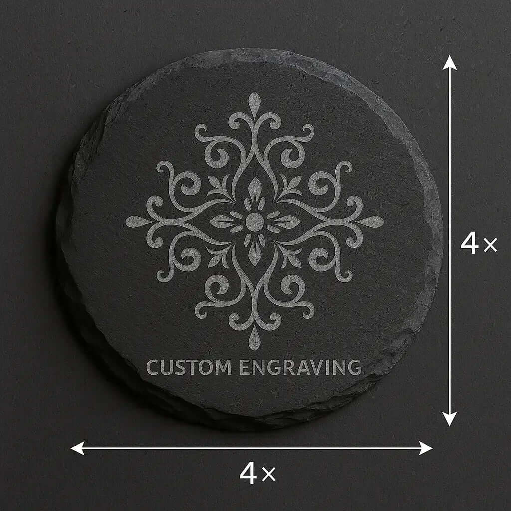 Black slate Coaster with customize Engraving-2