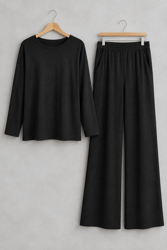 Weekend, Unscripted Top & Wide-Leg Pants Set
