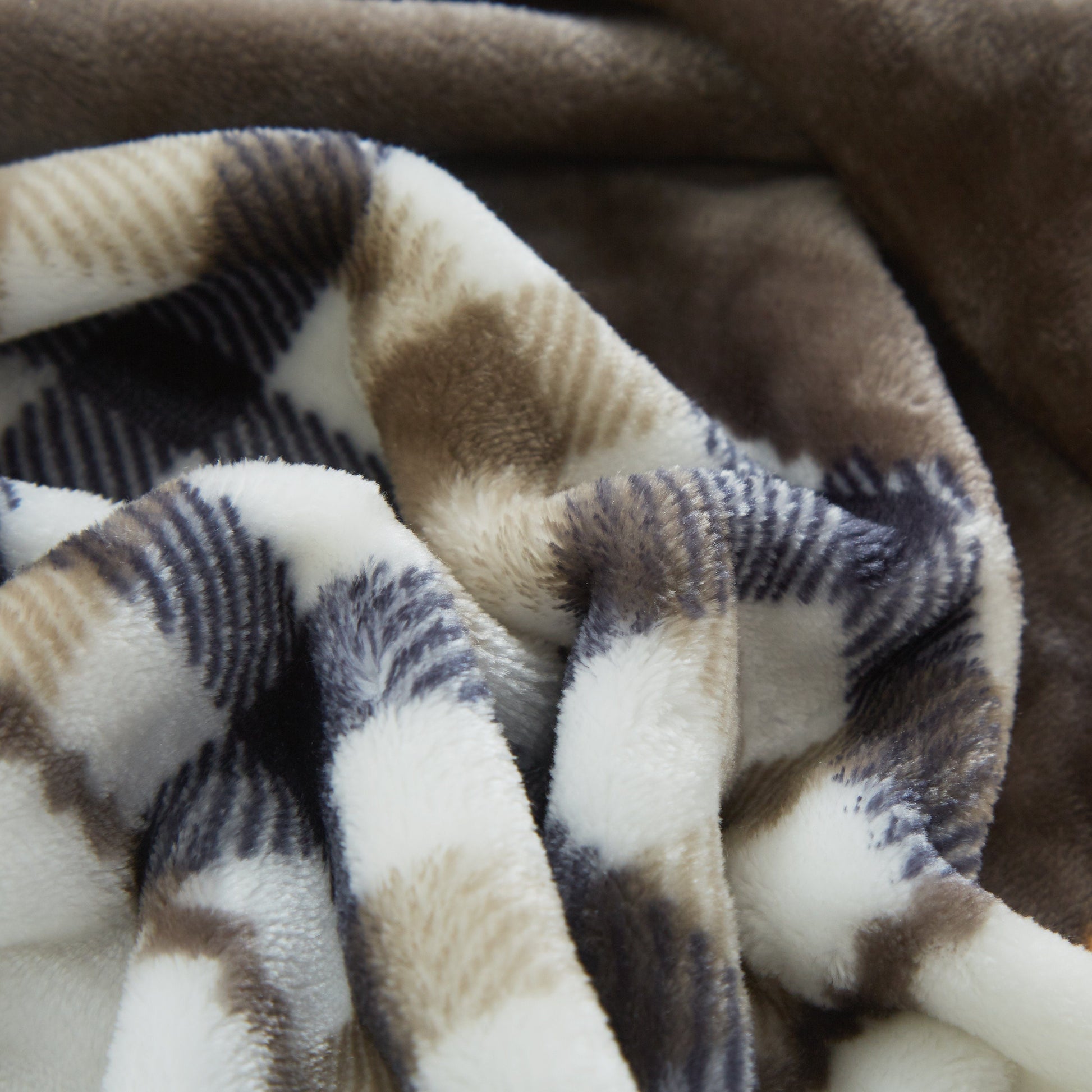 Tache Fall Orange Farmhouse Super Soft Micro Fleece Plaid Patchwork Plush Lightweight Bed Throw Blanket (4021)-4