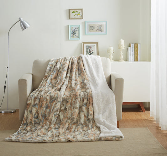 Tache Luxurious Russian Lynx Faux Fur Throw Blanket (DY12)-0