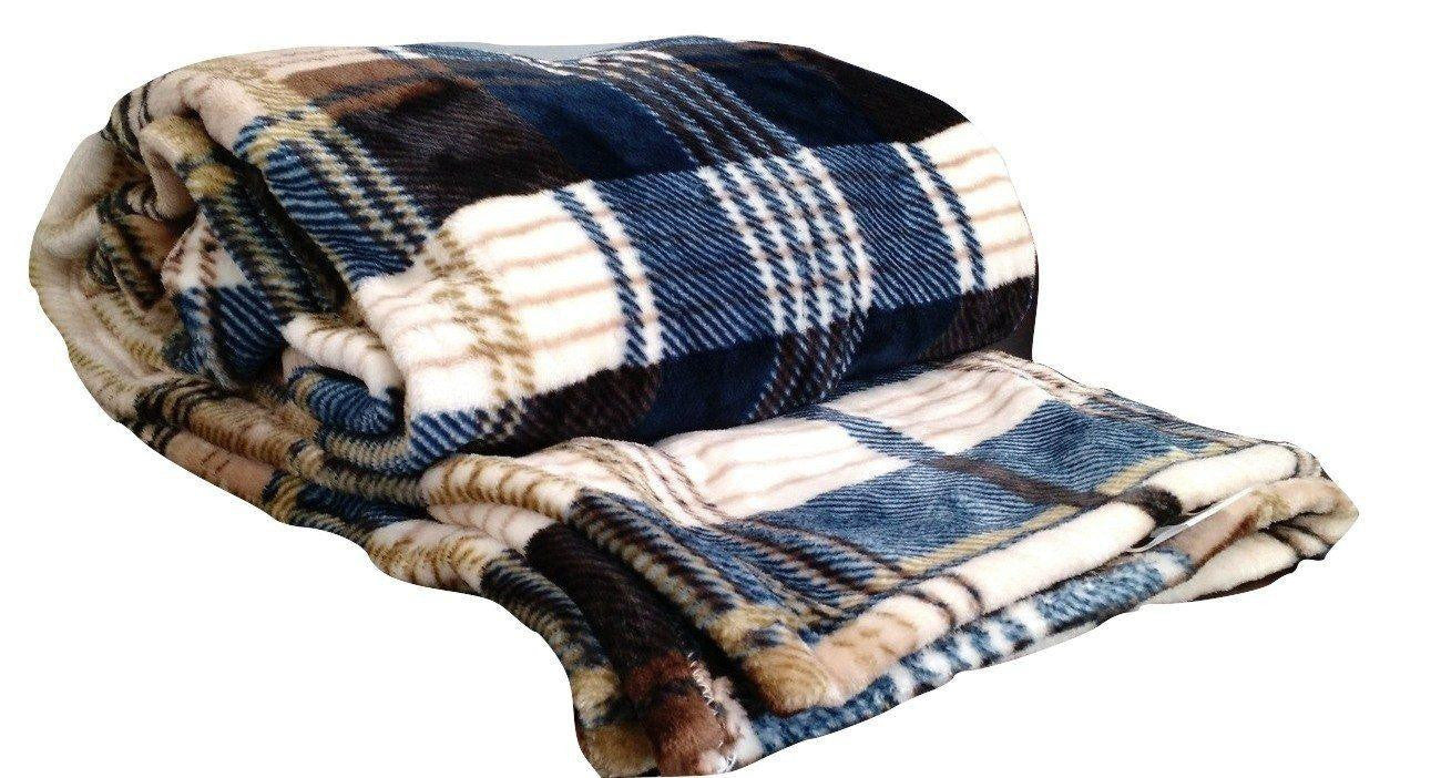 Elacy Winter Cabin Flannel Throw Blanket