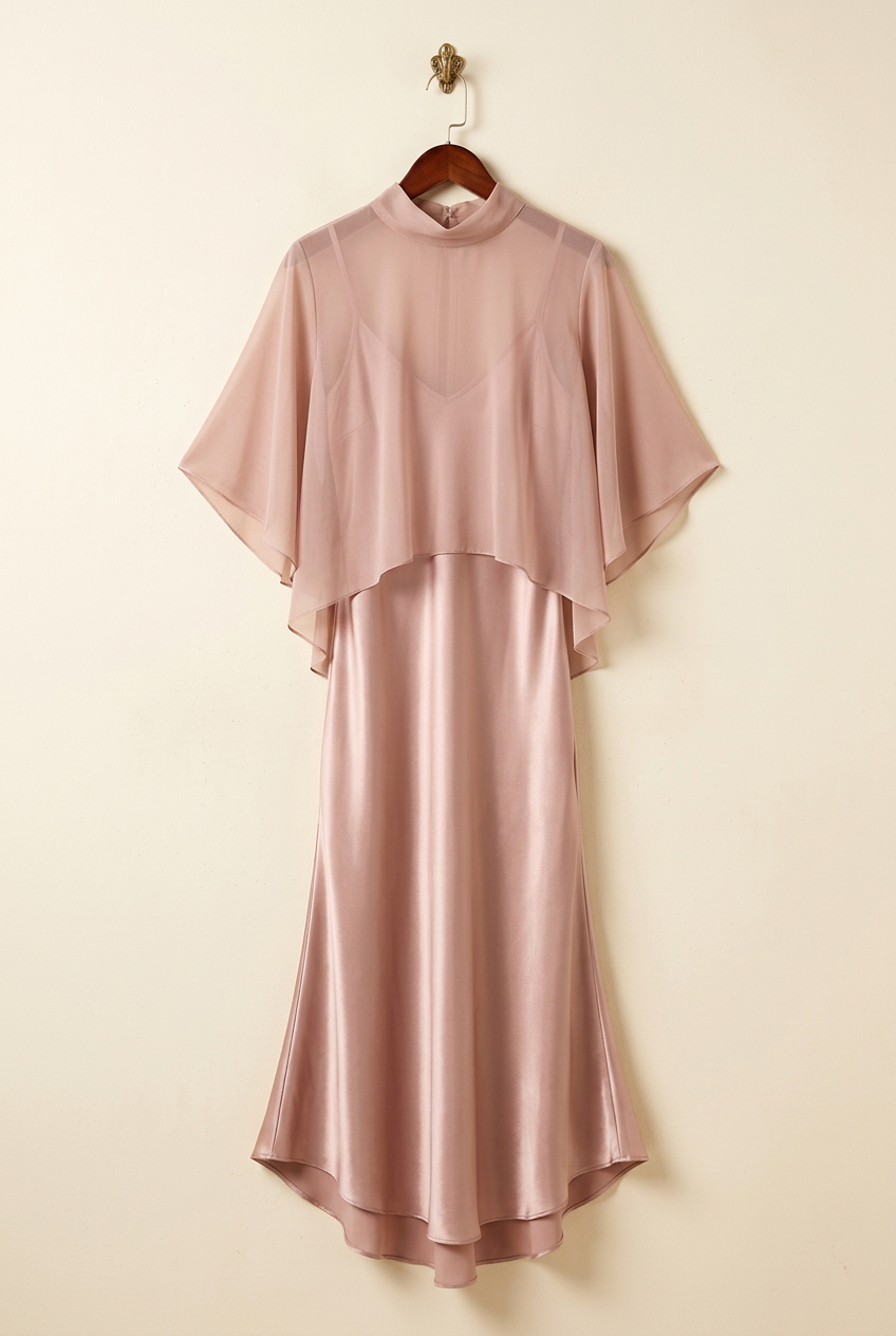 Holiday Satin Cami Dress & Sheer Cover-Up Set