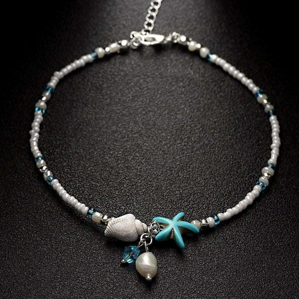 Beach Beaded Starfish Anklet Ankle Bracelet-2