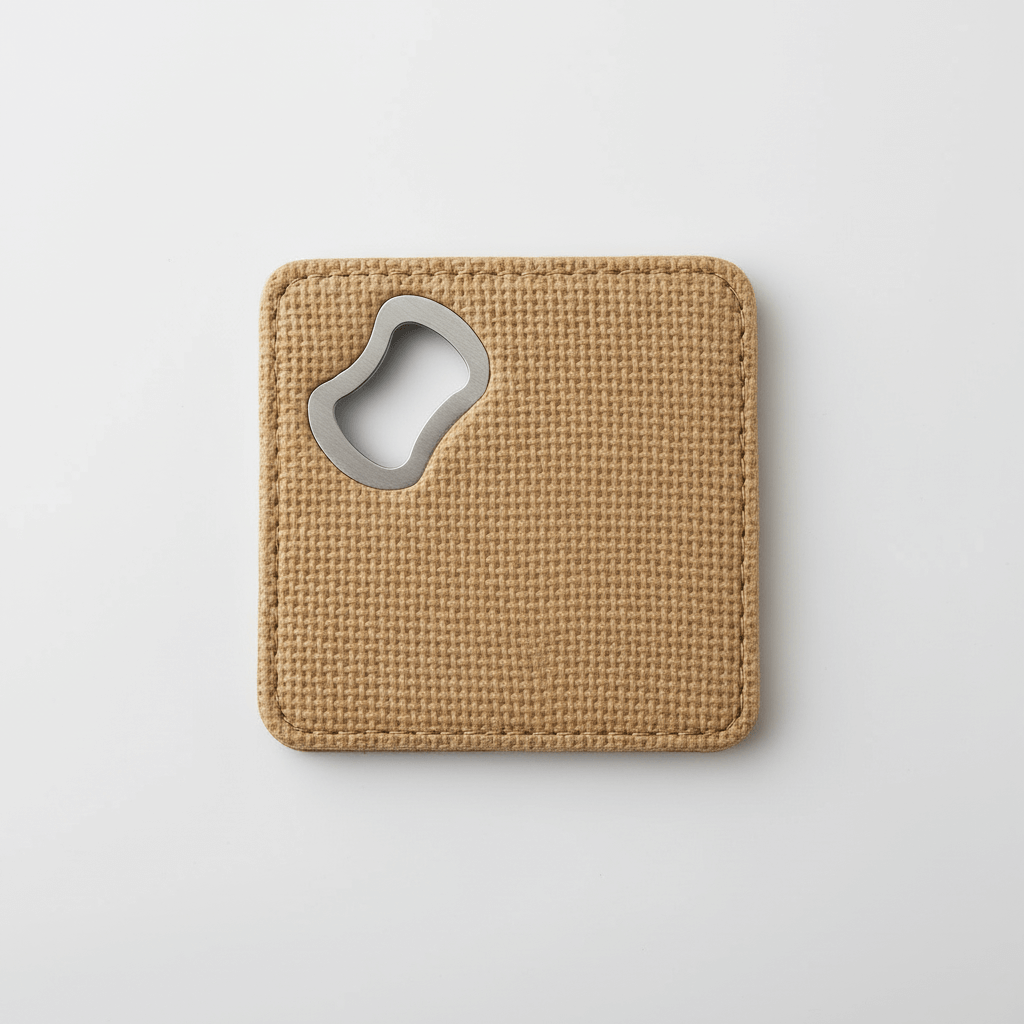 Sublimate Burlap Bottle Opener and Coaster with Customize-0