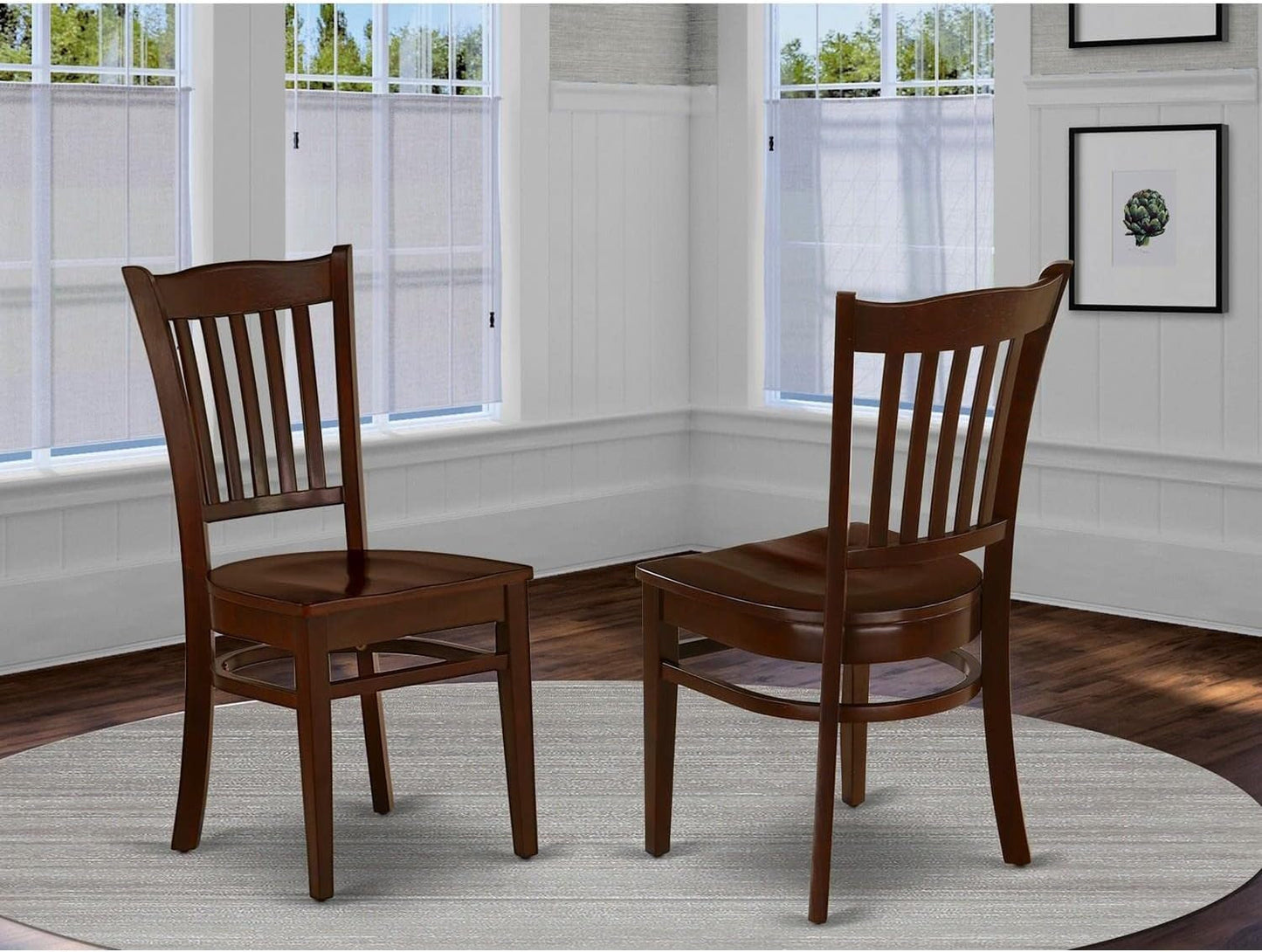 Groton Dining Room Chairs Mahogany Slat Back Set Of 2-2