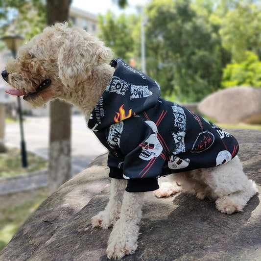 Skull Camo Pet Hoodie: Stylish Two-Legged Outfit For Dogs-0