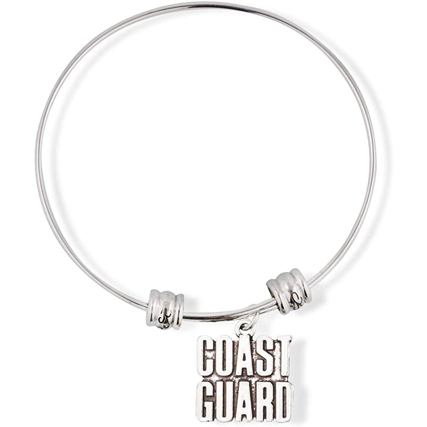 Coast Guard Text Fancy Charm Bangle-0