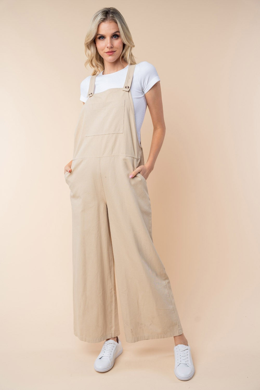 White Birch Sleeveless Wide Leg Jumpsuit-0