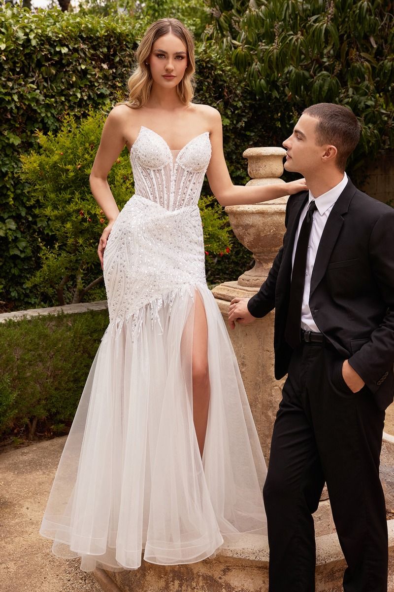 Beaded Mermaid Wedding Gown-0