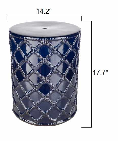 Navy Navy Ceramic Stool Table-3