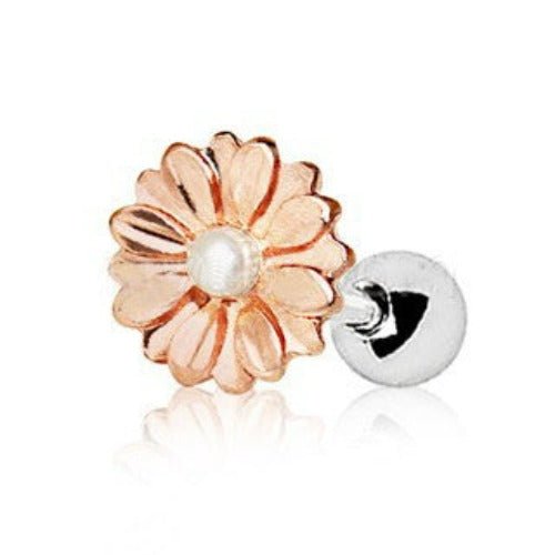 Rose Gold Sweat Pearl Daisy Cartilage Earring-0
