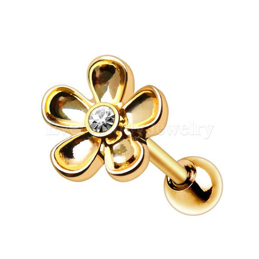 Gold Plated Daisy Flower Cartilage Earring-0