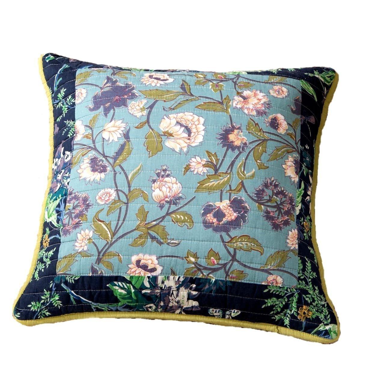 Tache 2 PC Bohemian Tropical Calla Lily Patchwork Quilted 18x18 Cushion Covers (TAJHW-687-CC)-0