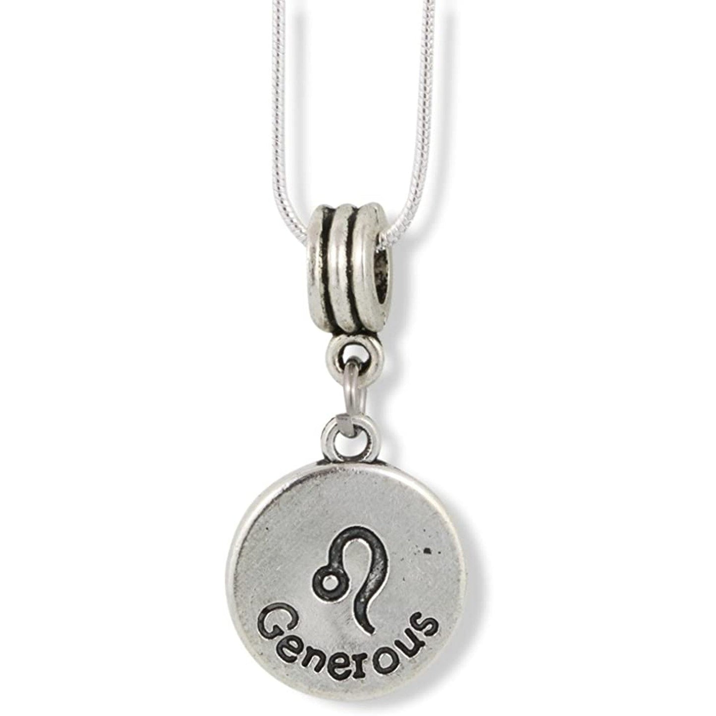 Leo Zodiac Astrology Horoscope Charm Snake Chain Necklace-1