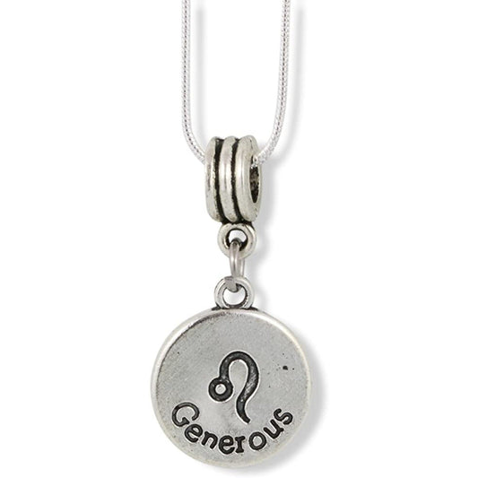 Leo Zodiac Astrology Horoscope Charm Snake Chain Necklace-1